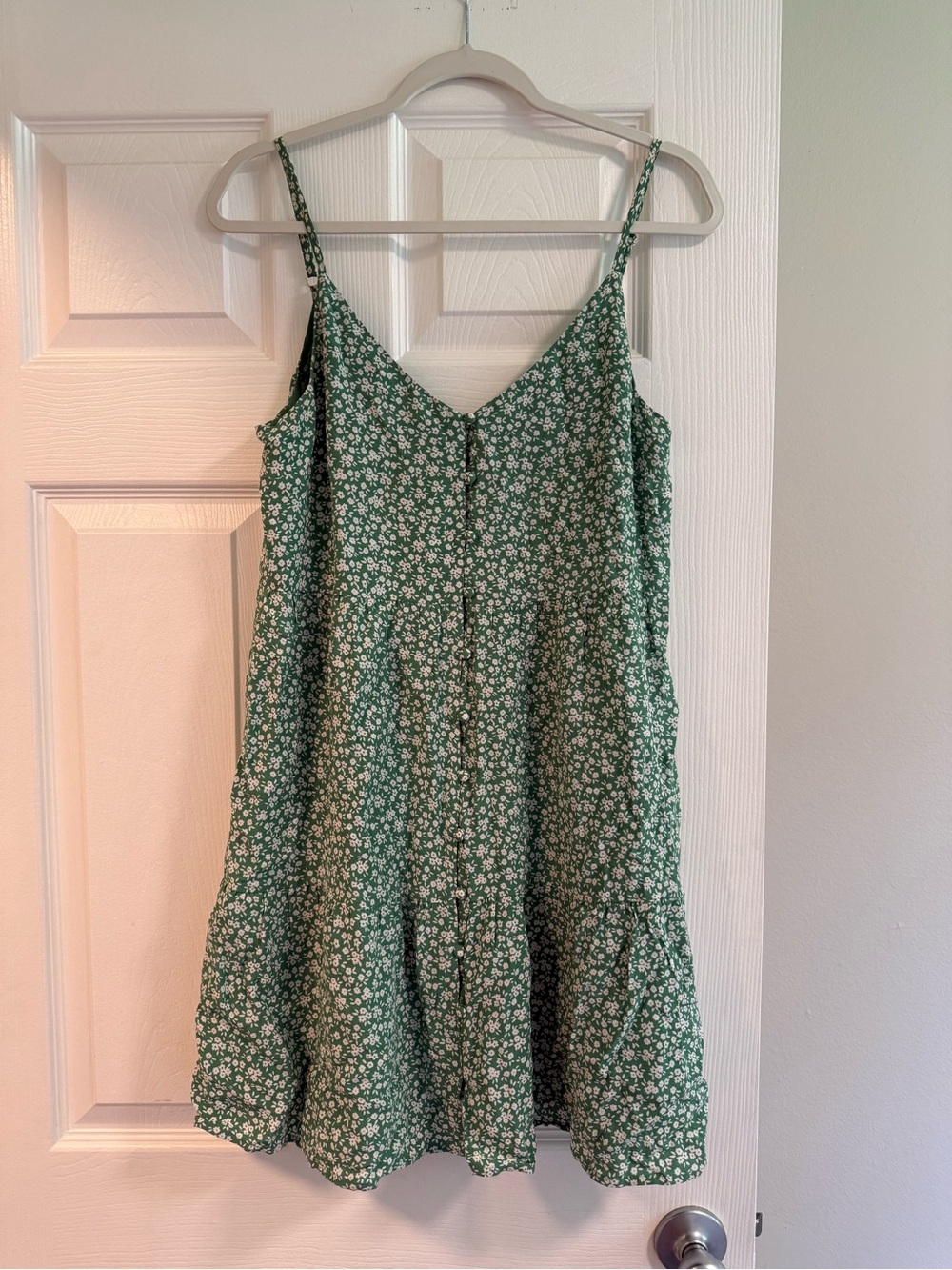 Rails Green Floral Mini Sundress with Spaghetti Straps